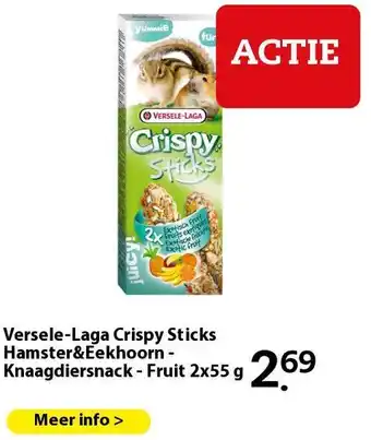 Pets Place Versele-Laga Crispy Sticks Hamster&Eekhoorn - Knaagdiersnack - Fruit 2x55 g aanbieding