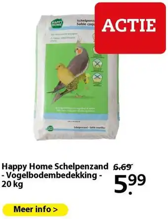 Pets Place Happy Home Schelpenzand - Vogelbodembedekking - 20 kg aanbieding