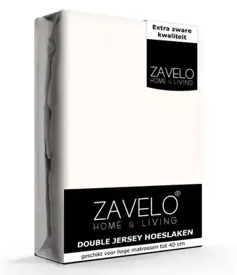 Beddengoed.com Zavelo double jersey hoeslaken creme-1-persoons (90x220 cm) aanbieding