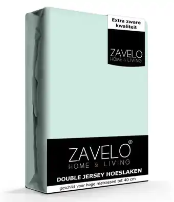 Beddengoed.com Zavelo double jersey hoeslaken pastel blauw-1-persoons (90x200 cm) aanbieding