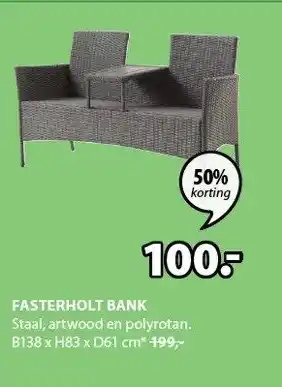 Jysk Fasterholt bank b138xh83xd61 cm aanbieding