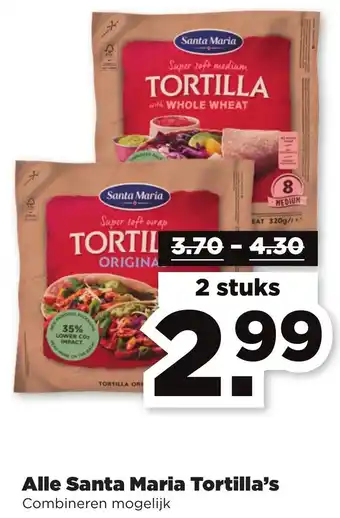 PLUS Alle Santa Maria Tortilla's aanbieding