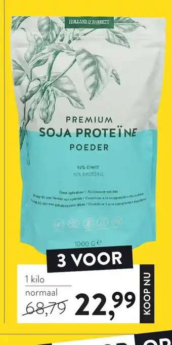 Holland & Barrett Premium soja proteine poeder 1 kilo aanbieding