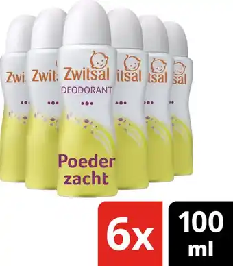 Bol.com Zwitsal poederzacht deodorant - 6 x 100ml - voordeelverpakking aanbieding
