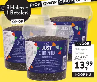 Holland & Barrett Just chia zaad 500 gram aanbieding