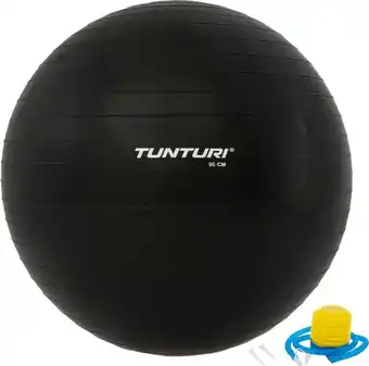 Bol.com Tunturi fitness bal - yoga bal inclusief pomp - pilates bal - zwangerschaps bal - 90 cm - kleur: zwart - incl. gratis fitness aanbieding