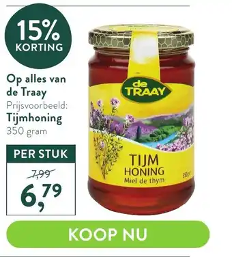 Holland & Barrett De Traay Tijmhoning 350 gram aanbieding