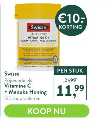 Holland & Barrett Swisse Vitamine C + Manuka Honing aanbieding