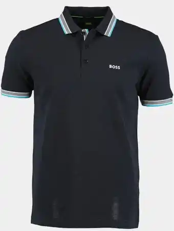 Bos Men Shop Hugo boss boss green polo korte mouw blauw paddy 10241663 01 50468983/414 aanbieding