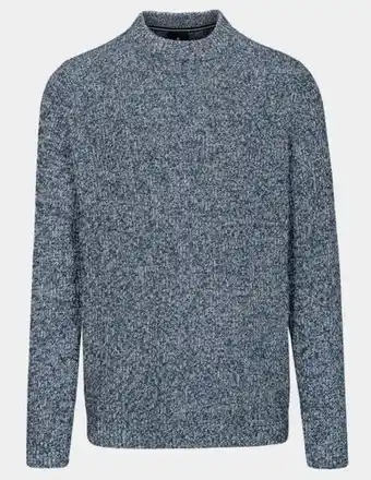 Bos Men Shop Basefield pullover blauw rundhals pullover 219017943/608 aanbieding