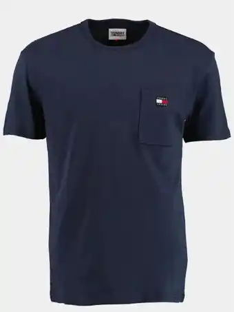 Bos Men Shop Tommy hilfiger tommy jeans t-shirt korte mouw blauw tjm clsc badge pocket tee dm0dm16885/c87 aanbieding