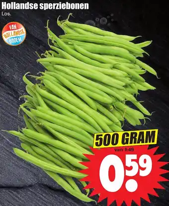 Dirk Hollandse sperziebonen 500g aanbieding