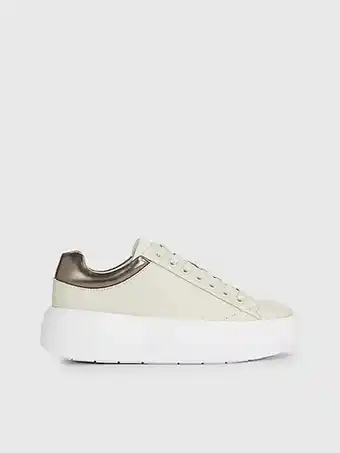 Calvin Klein Calvin klein leren plateausneakers aanbieding