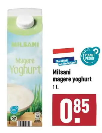 ALDI Milsani magere yoghurt aanbieding