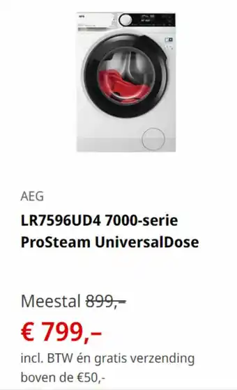 MediaMarkt AEG LR7596UD4 7000-serie ProSteam UniversalDose aanbieding