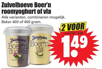 Dirk Zuivelhoeve Boer'n roomyoghurt of vla aanbieding