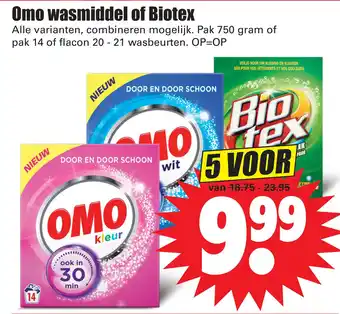 Dirk Omo wasmiddel of Biotex aanbieding