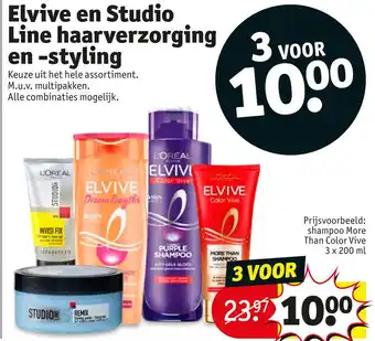 Kruidvat Elvive en Studio Line haarverzorging en -styling aanbieding