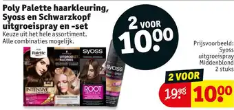 Kruidvat Poly Palette haarkleuring, Syoss en Schwarzkopf uitgroeispray en -set aanbieding