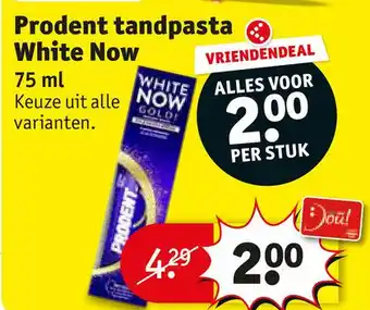 Kruidvat Prodent tandpasta White Now aanbieding