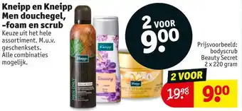 Kruidvat Kneipp en Kneipp Men douchegel, -foam en scrub aanbieding