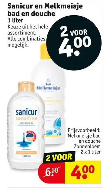 Kruidvat Sanicur en Melkmeisje bad en douche aanbieding