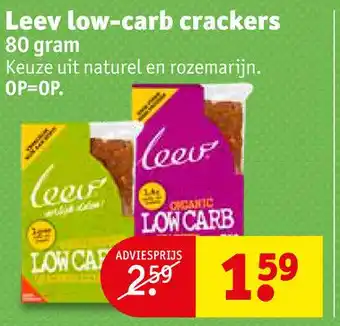 Kruidvat Leev low-carb crackers aanbieding