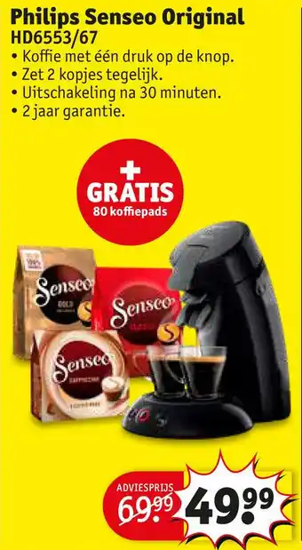 Kruidvat Philips Senseo Original HD6553/67 aanbieding