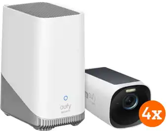 Coolblue Eufy cam 3 4-pack + homebase aanbieding