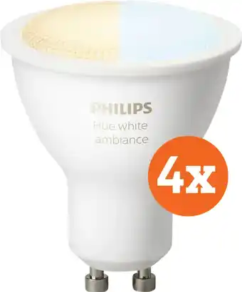 Coolblue Philips hue white ambiance gu10 4-pack aanbieding