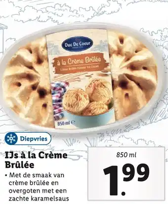 Lidl IJs à la Crème Brûlée aanbieding