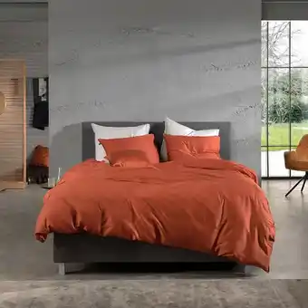 Dekbed-Discounter Zo!home dekbedovertrek satinado - lits-jumeaux (240x220 cm) - oranje katoen-satijn - dessin: effen aanbieding