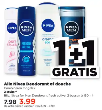 PLUS Alle Nivea Deodorant of douche aanbieding