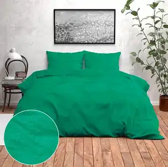 Dekbed-Discounter Zensation dekbedovertrek salerno - lits-jumeaux (240x220 cm) - groen microvezel - dessin: effen, patroon aanbieding