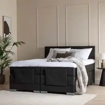 Dekbed-Discounter Dekbed-discounter elektrisch verstelbare 2-persoons boxspring julia - antraciet 140x220 cm - pocketvering - inclusief topper aanbieding