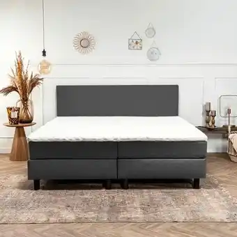 Dekbed-Discounter Nova spring 2-persoons boxspring hotel - antraciet 160x210 cm - pocketvering - inclusief topper aanbieding