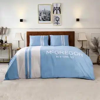 Dekbed-Discounter Mcgregor dekbedovertrek queens - eenpersoons (140x240 cm) - blauw katoen - dessin: strepen aanbieding