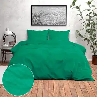 Dekbed-Discounter Zensation dekbedovertrek novara - lits-jumeaux (240x220 cm) - groen microvezel - dessin: effen, patroon aanbieding