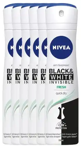 De Online Drogist Nivea black & white invisible fresh deodorant spray voordeelverpakking aanbieding