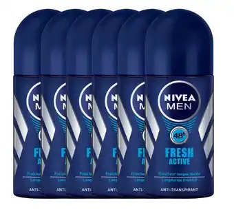 De Online Drogist Nivea men fresh active roll-on voordeelverpakking aanbieding