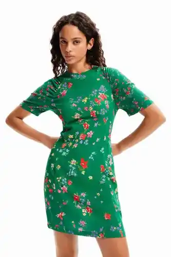 Desigual Desigual korte jurk met bloemen - green - m aanbieding