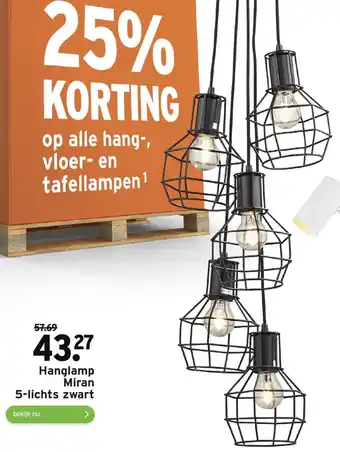 GAMMA Hanglamp Miran 5-lichts aanbieding