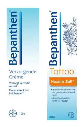 De Online Drogist Bepanthen tattoo nazorgpakket met nazorgzalf en verzorgende creme aanbieding