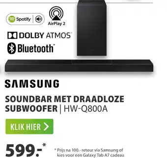 Expert SOUNDBAR MET DRAADLOZE SUBWOOFER | HW-Q800A aanbieding