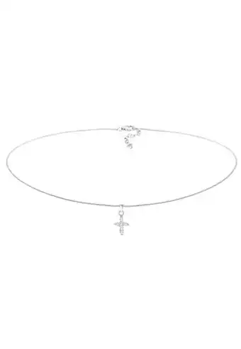 Douglas Elli halsketting dames choker kruis religie met zirkonia kristallen in 925 sterling zilver aanbieding