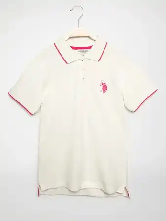 Dress For Less U.s. polo assn. poloshirt in wit voor meisjes aanbieding