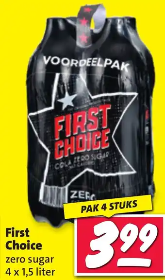 Nettorama First Choice zero sugar 4 x 1,5 liter aanbieding