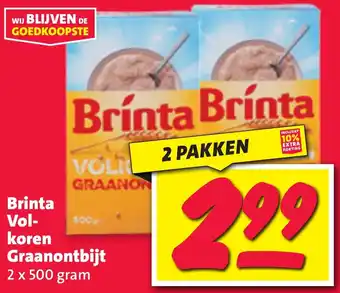 Nettorama Brinta Volkoren Graanontbijt 2x 500 gram aanbieding