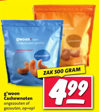 Nettorama g'woon Cashewnoten 500g aanbieding