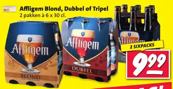 Nettorama Affligem Blond, Dubbel of Tripel 2 pakken à 6 x 30 cl. aanbieding